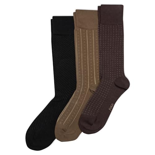 Brown Patterned Crew Socks