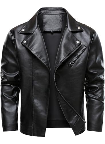 Black Faux-Leather Biker Jacket