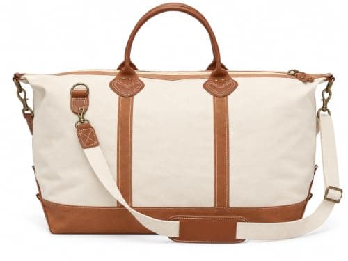 Cream Canvas Weekender
