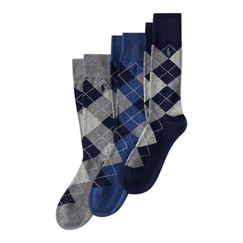 Navy-and-Gray Argyle Socks