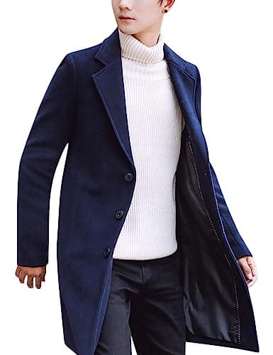 Navy Wool-Blend Coat