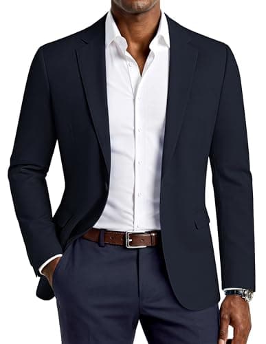 Navy one-button casual sport coat