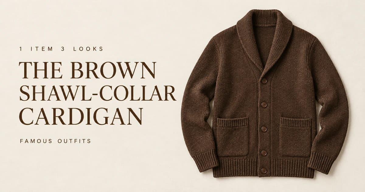 One Item, Three Looks: The Brown Shawl-Collar Cardigan