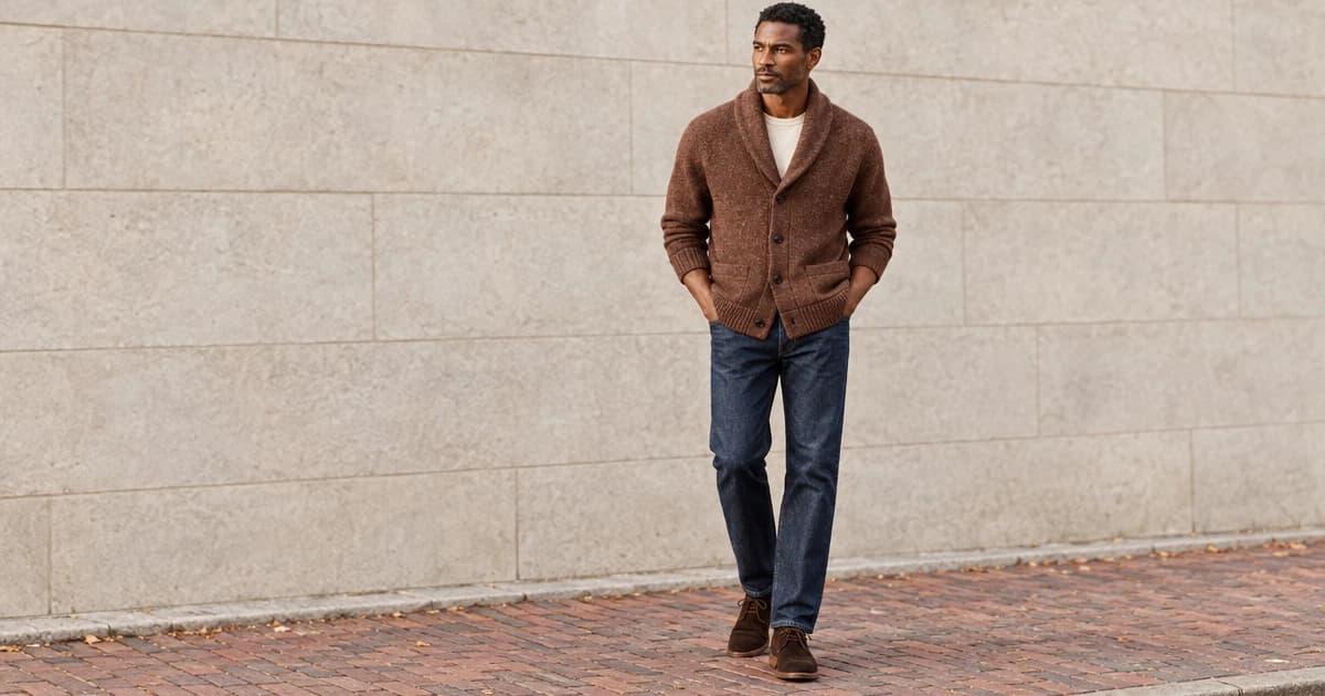 One Item, Three Looks: The Brown Shawl-Collar Cardigan