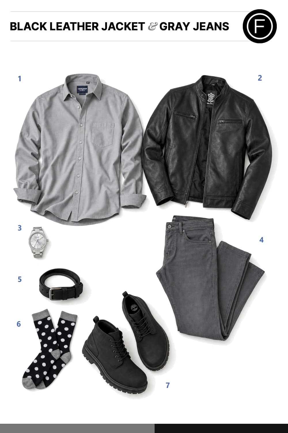 Adam Levine’s Black Leather Jacket & Gray Jeans Outfit