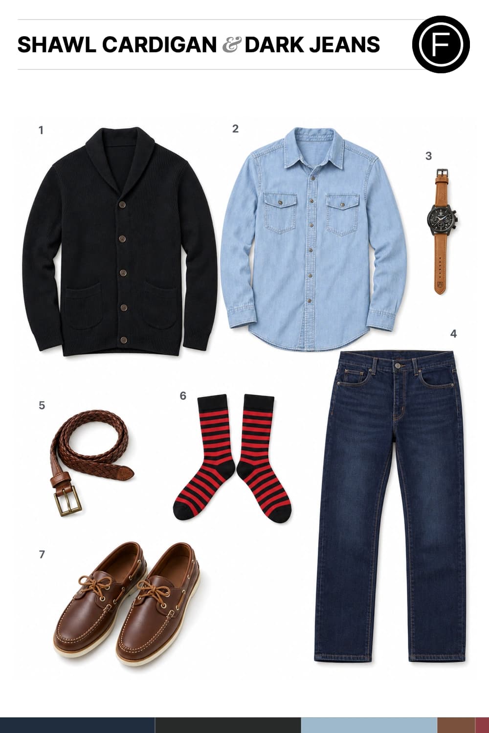 Armie Hammer’s Shawl Cardigan & Dark Jeans Outfit