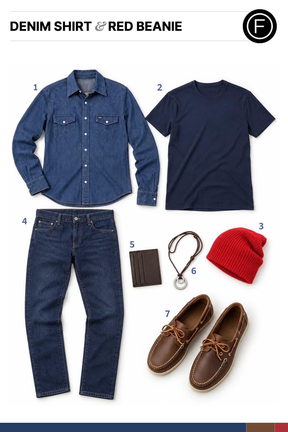 Chris Hemsworth’s Denim Shirt & Red Beanie Outfit