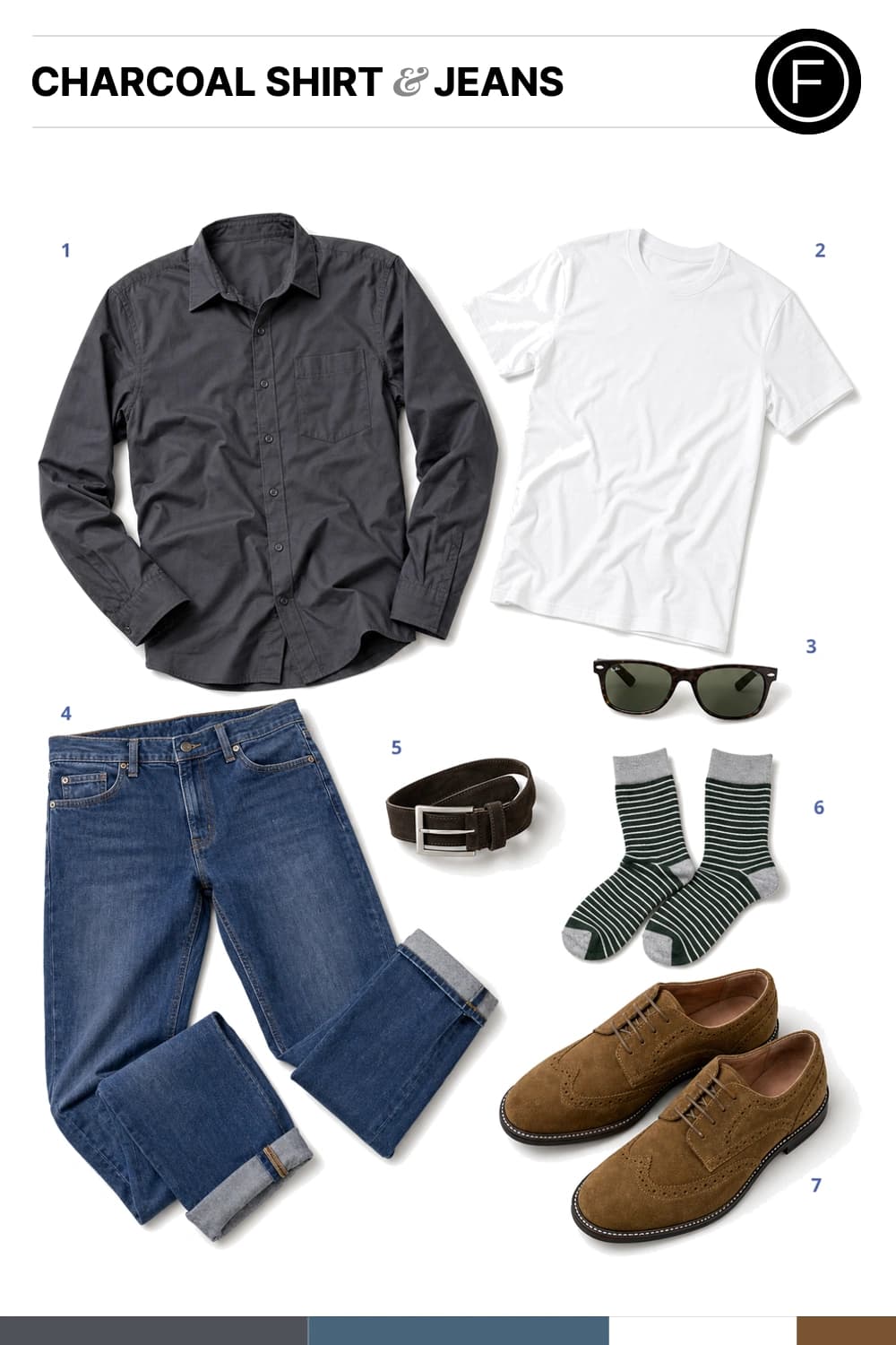 David Beckham’s Charcoal Shirt & Jeans Outfit