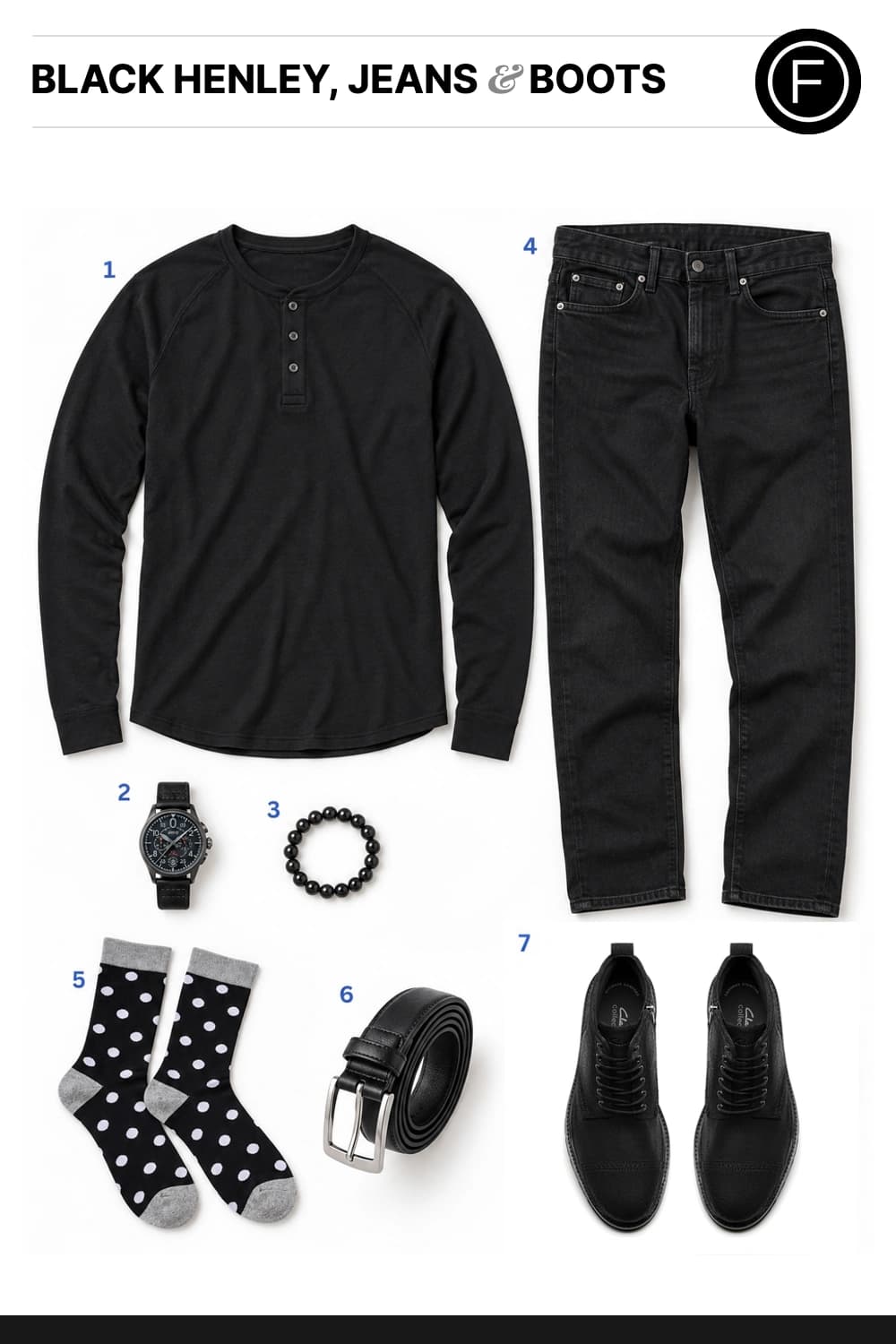 Joe Manganiello’s Black Henley, Jeans & Boots Outfit