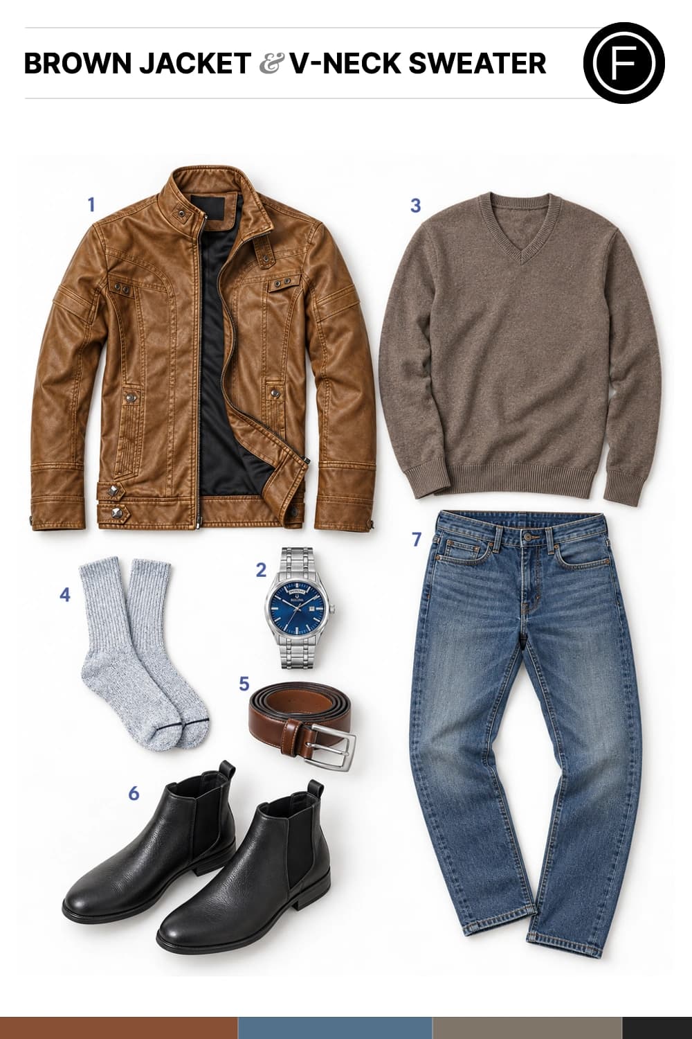 Michael Bublé’s Brown Jacket & V-Neck Sweater Outfit