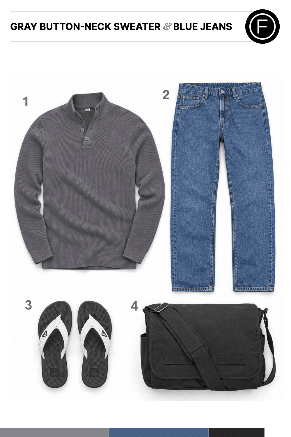Henry Cavill’s Gray Button-Neck Sweater & Blue Jeans Outfit
