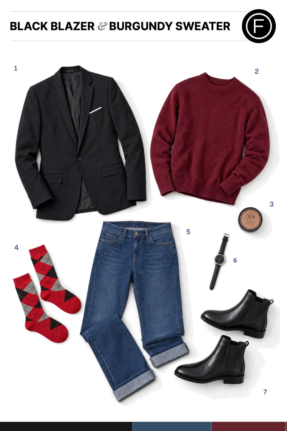 Hugh Jackman’s Black Blazer & Burgundy Sweater Outfit