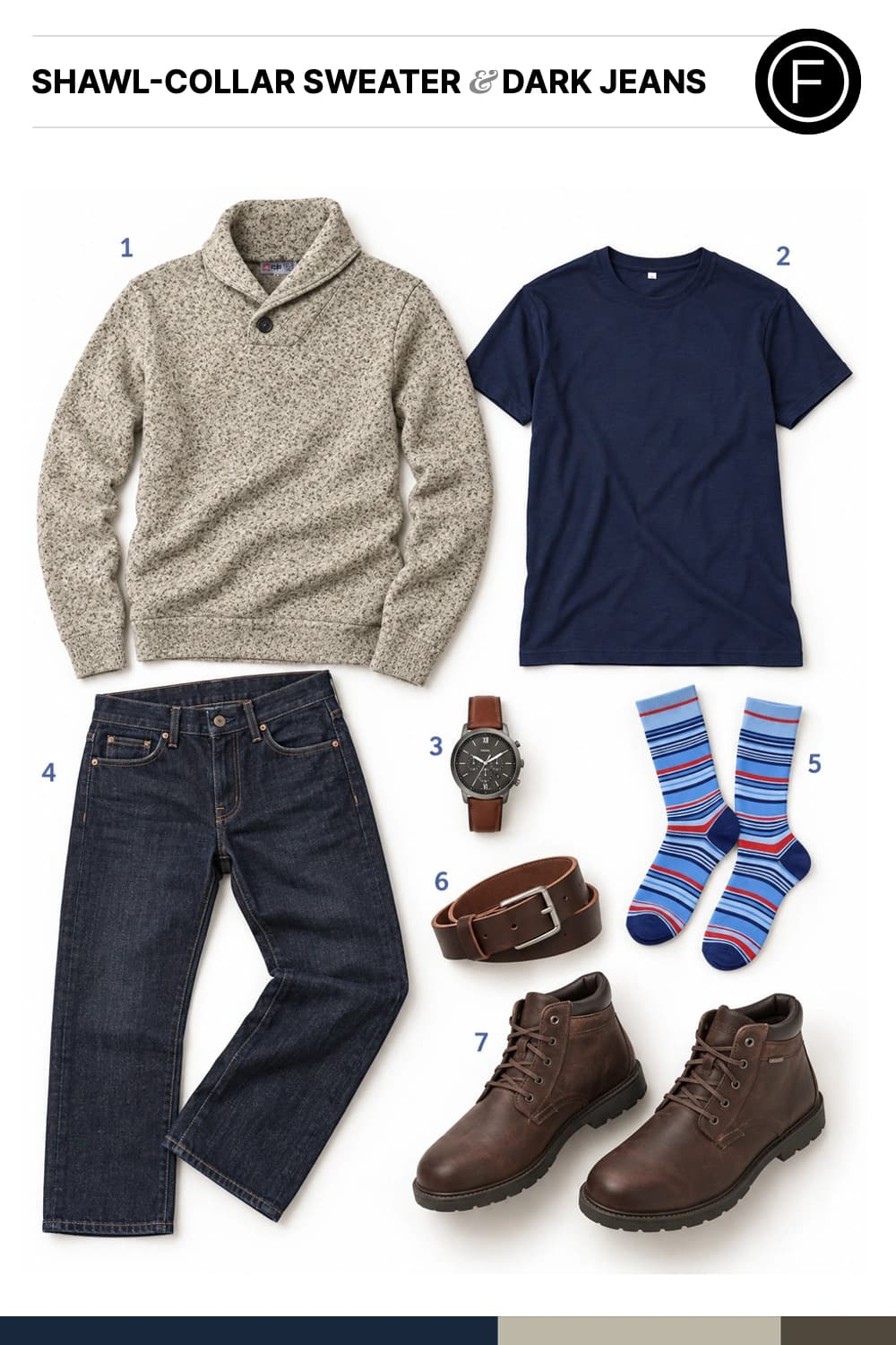Jake Gyllenhaal’s Shawl-Collar Sweater & Dark Jeans Outfit