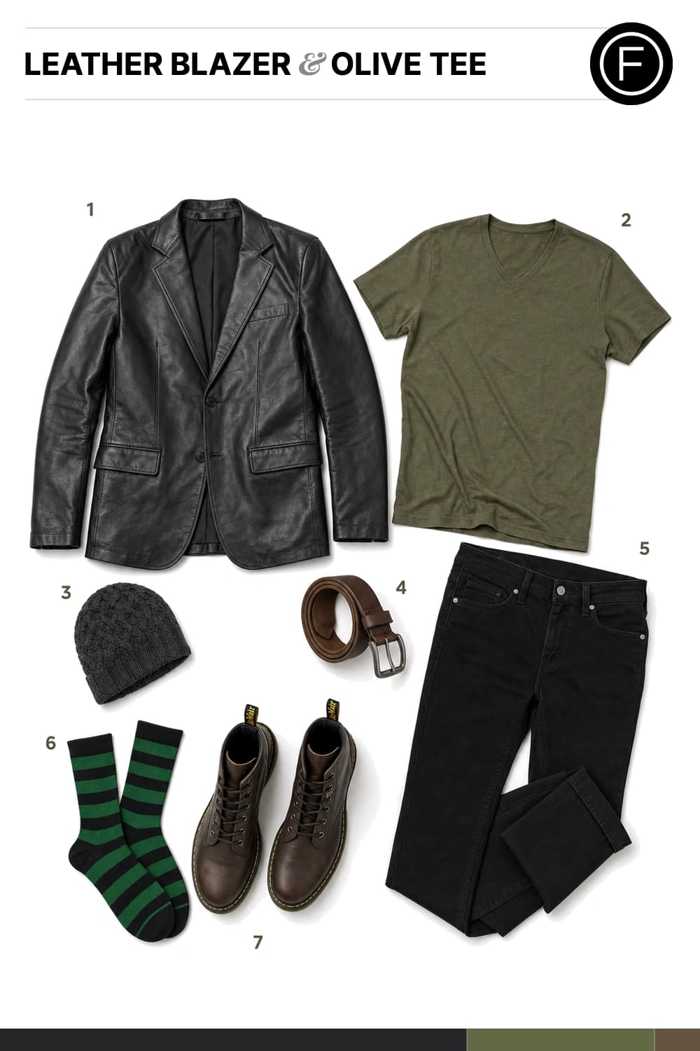 Kellan Lutz’s Leather Blazer & Olive Tee Outfit