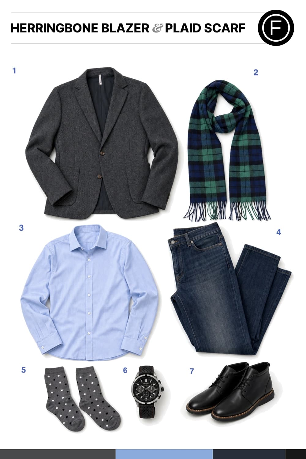 Michael Strahan’s Herringbone Blazer & Plaid Scarf Outfit