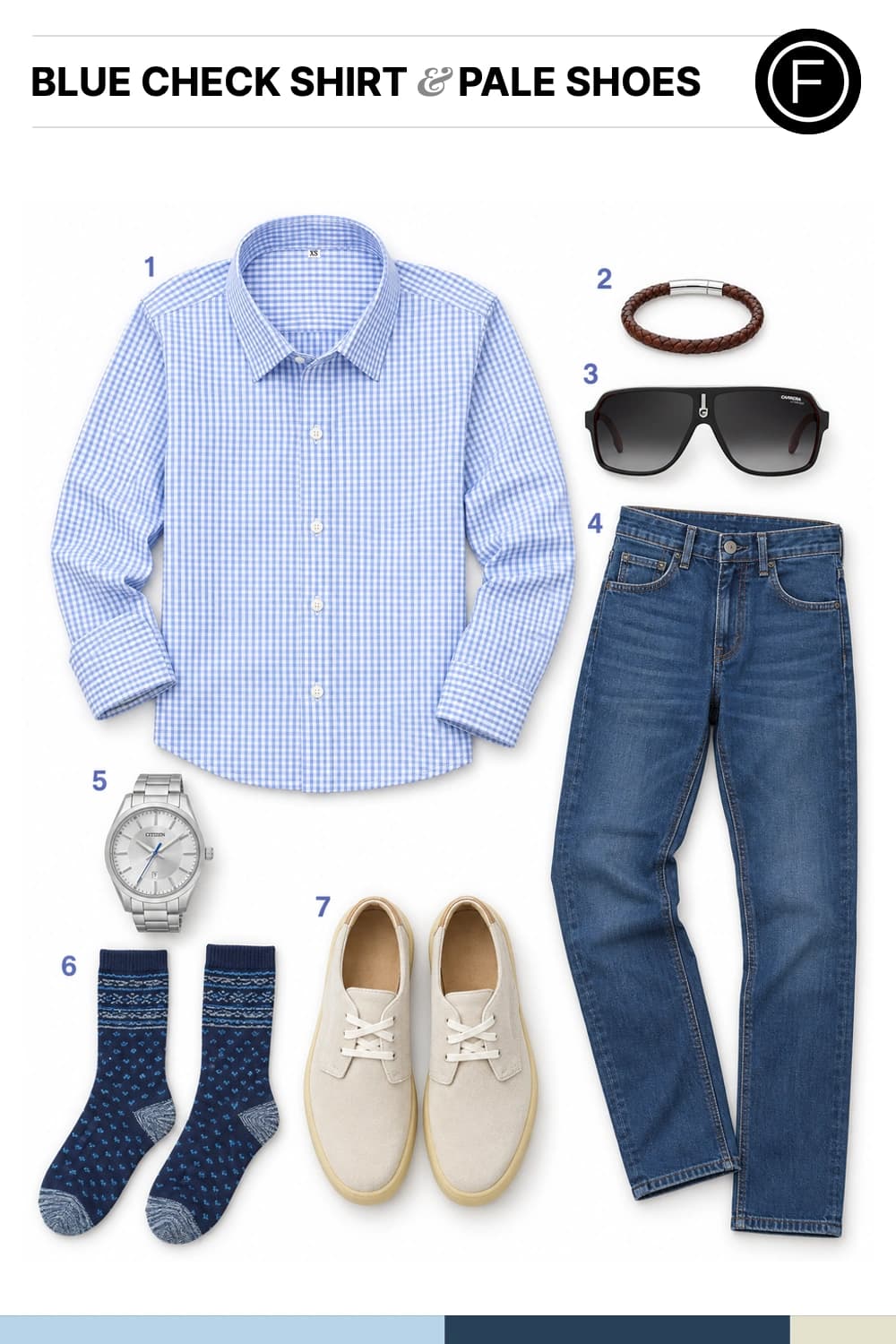 Nick Jonas’s Blue Check Shirt & Pale Shoes Outfit