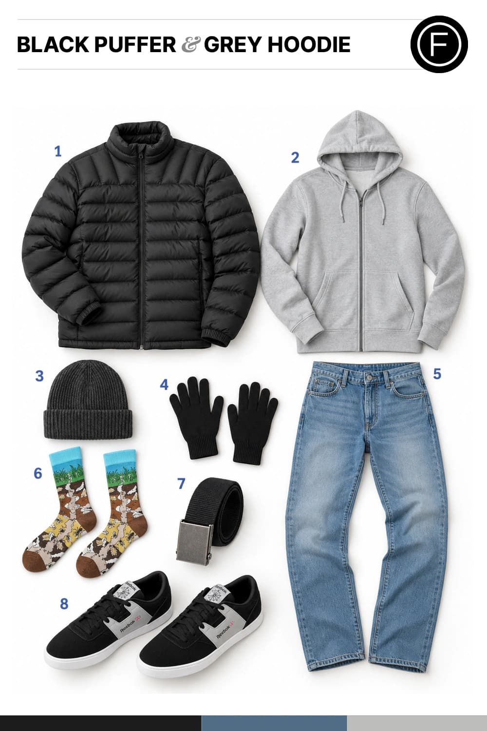Owen Wilson’s Black Puffer & Grey Hoodie Outfit
