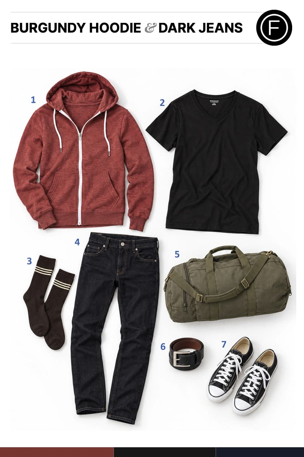 Robbie Amell’s Burgundy Hoodie & Dark Jeans Outfit