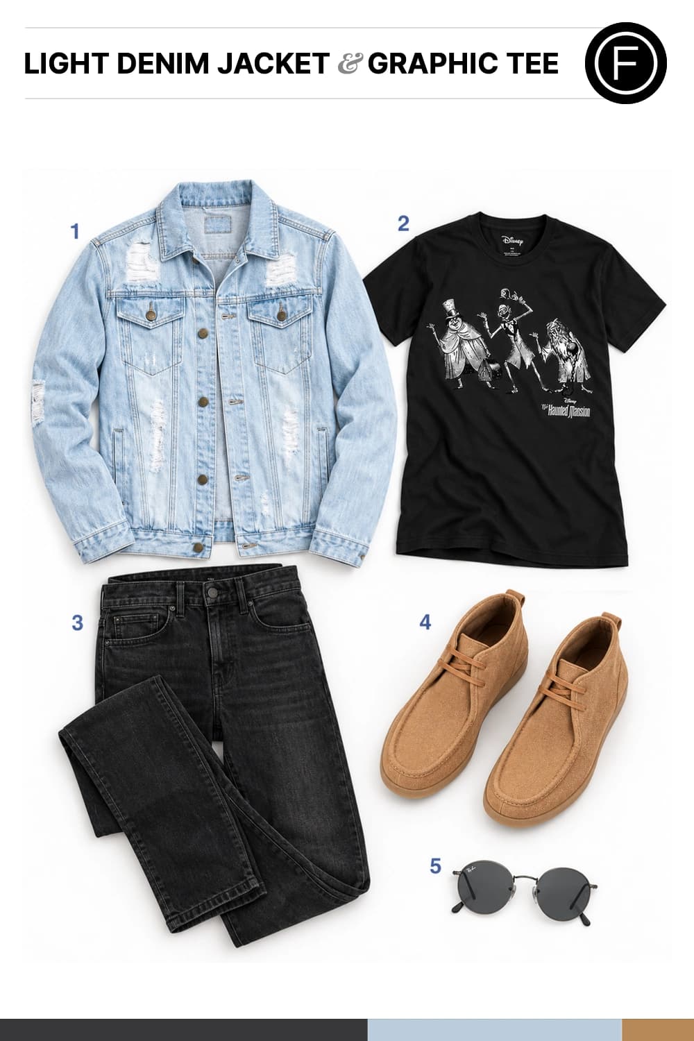 Ryan Gosling’s Light Denim Jacket & Graphic Tee Outfit