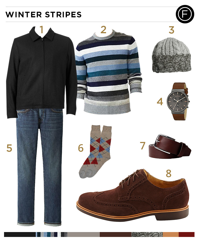 Ben Affleck’s Winter Stripes Look